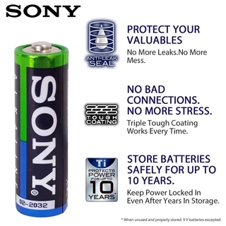 ถ่านอัลคาไลน์ SONY Alkaline Battery AA / AAA 1.5V Pack 4 ก้อน 8 ก้อน 12 ก้อน (Exp.2034) ของแท้ ถ่าน ถ่านไฟฉาย ถ่านรีโมท