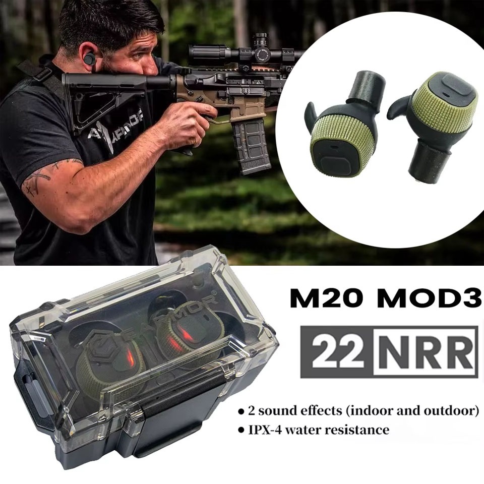 Earmor M20 ที่อุดหูอิเล็กทรอนิกส์ ตัดเสียงรบกวน โหมดสําหรับในร่ม และกลางแจ้ง หูฟังตัดเสียง  earplug ตัดเสียง Shooting