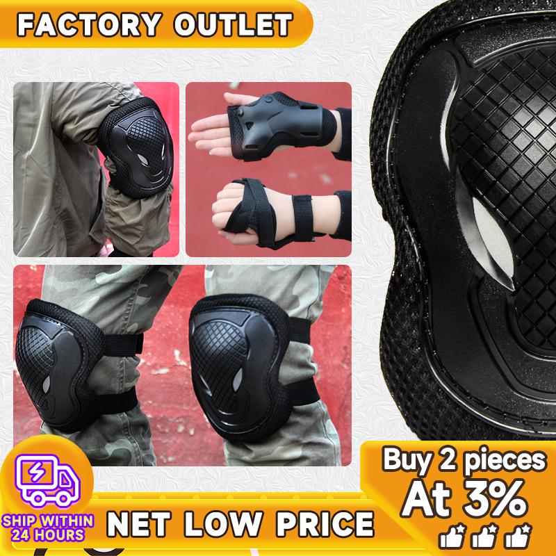 จัดส่งภายใน 24 ชั่วโมง ชั่วโมง สนับเข่า สนับศอก ชุดอุปกรณ์ป้องกัน สเก็ตบอร์ด สเก็ตบอร์ด สนับเข่าสเก็ตบอร์ด ดำ