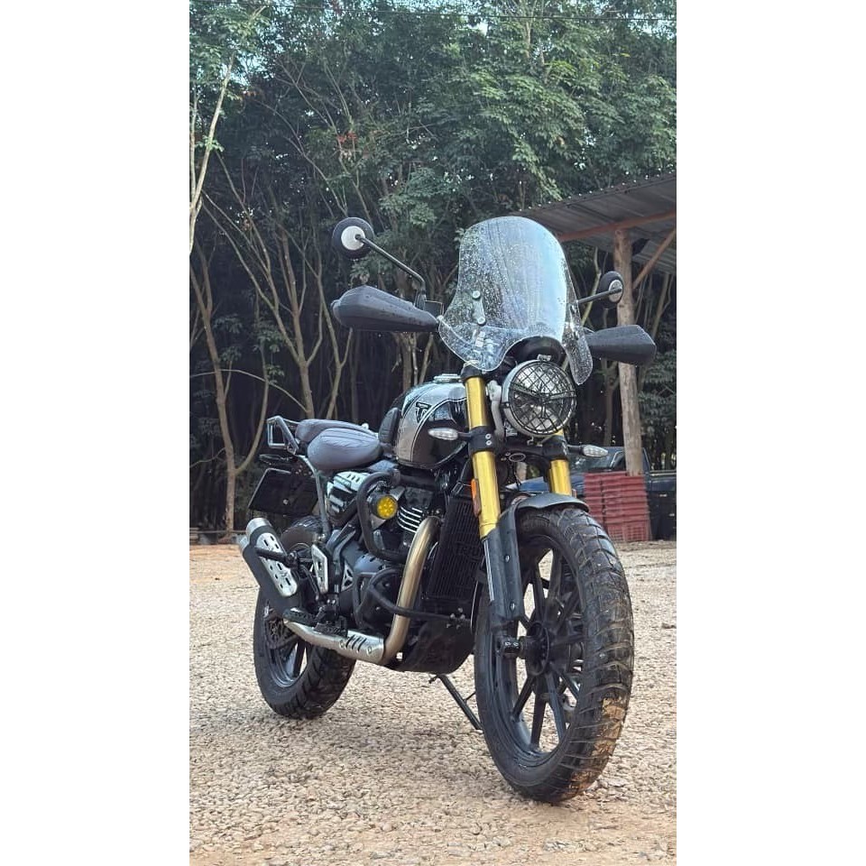 ชิวหน้ามอไซค์ ชิวบังลม ชิวหน้าไฟตากลม ชิวบังลมทรงสูง ชิวแต่ง Triumph SCRAMBLER 400X SPEED 400 แบรนด์