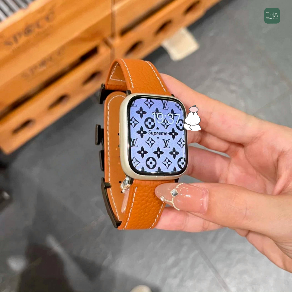 สายนาฬิกา Smartwatch สายหนัง H ตัวล็อค พรีเมี่ยม สายนาฬิกาแฟชั่น สำหรับ A - iwatch Series ขนาด38/40/41/42/44/45/46/49mm