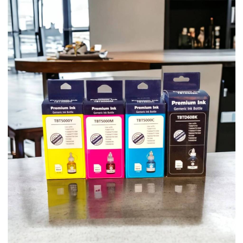 หมึกเทียบเท่า Brother BTD60BK / BT5000CMY 1 ชุด 4 สีมีกล่อง สำหรับรุ่น  Brother T520 T510 T220 T420 