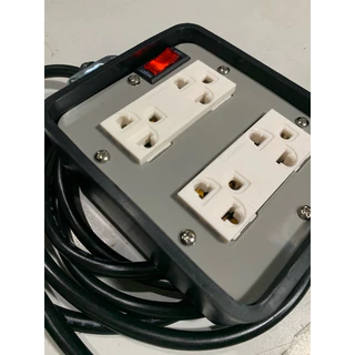 สายไฟVCT 2x2.5 4500W บล็อกยาง 4ทาง สวิตช์ รีเซ็ท เปิด-ปิด ไฟแดง เปิด-ปิด สะดวก ตัดไฟเมื่อกระแสเกิน ปลอดภัย ถูก ส่งเร็ว