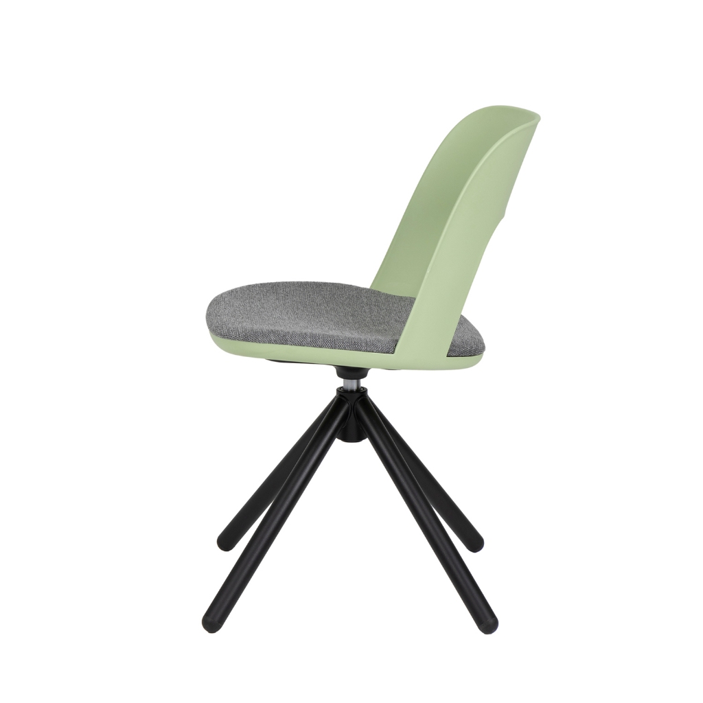 Modernform เก้าอี้อเนกประสงค์ รุ่น VELA เบาะผ้าเทา พนักพิงพลาสติก ขาเหล็กสีดำ - รูปที่ 3