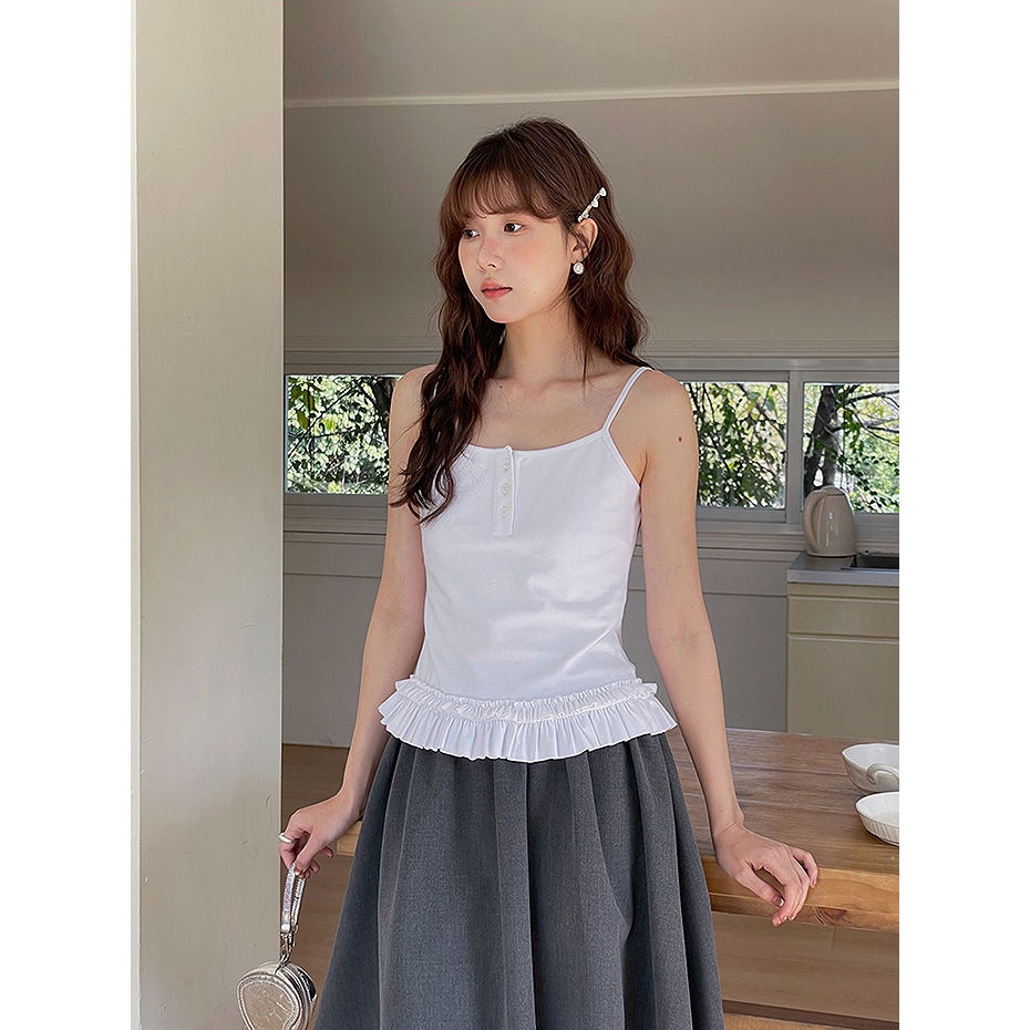 (พร้อมส่ง) Clothestoryy - Roen Camisole เสื้อสายเดี่ยวระบายปลาย // Sweet Dream Tee เสื้อยืด
