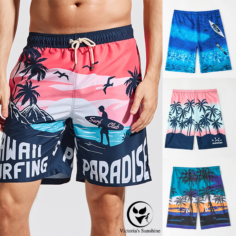 กางเกงว่ายน้ำชาย กางเกงว่ายน้ำทรงหลวม ผ้าแห้งไว swimming 100kg แฟชั่นพิมพ์ลาย#0683