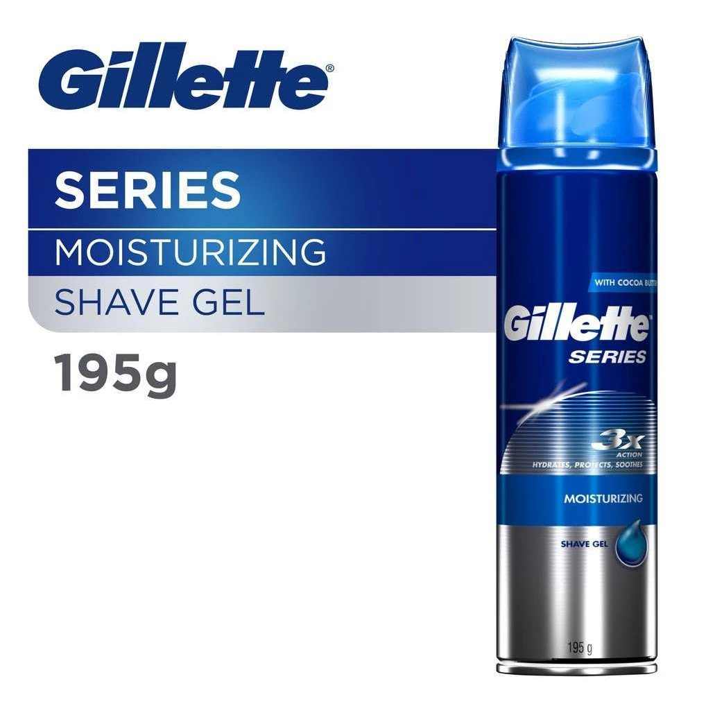 Gillette ยิลเลตต์ มอยส์เจอไรซิ่ง ซีรี่ส์ เชฟ เจล 195 g. Gillette Series Shave gel moisturizing