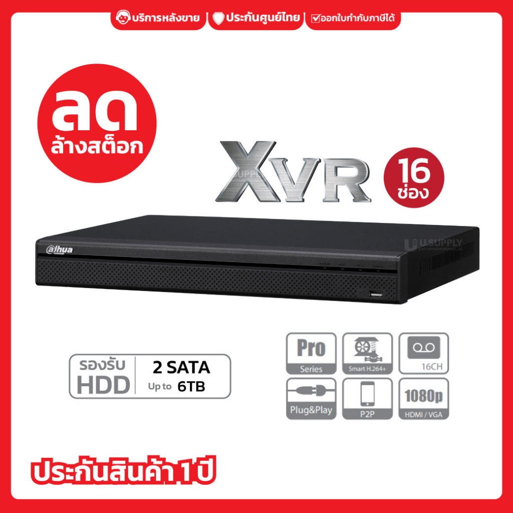 [5.15]DHI-HCVR5216A-S3 เครื่องบันทึกภาพ 16 Channel Tribrid 1080P-Lite 1U Digital Video Recorder
