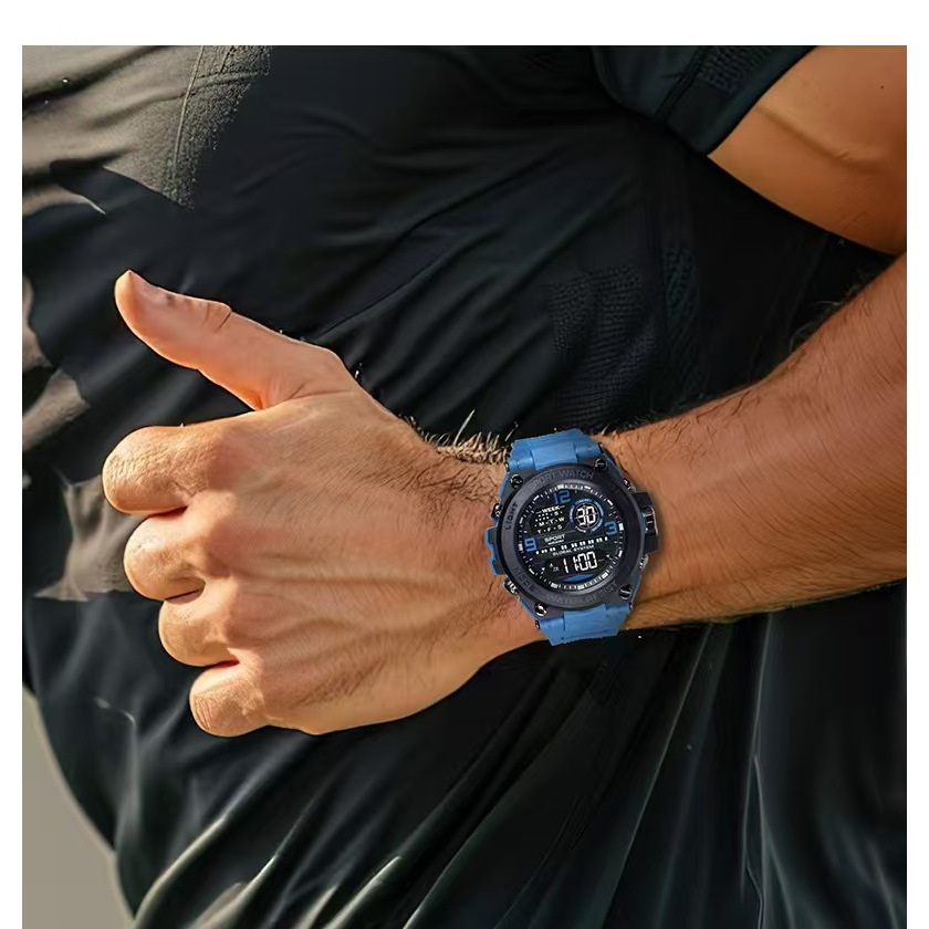 Sportwatch 5นาฬิกาข้อมือดิจิทัล ดิจิตอลสายยาง สําหรับผู้ชาย นาฬิกาแฟชั่นกันน้ำกีฬา จับเวลาตั้งปลุกได้ ส่งด่วนจากกทม - รูปที่ 3