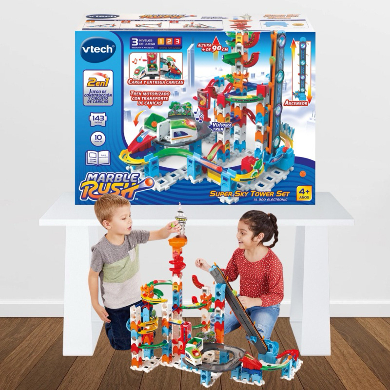 VTech - Marble Rush Super Sky Tower Set XL 300E Interactive Marble Circuit (3480-559922), Amazon Exc