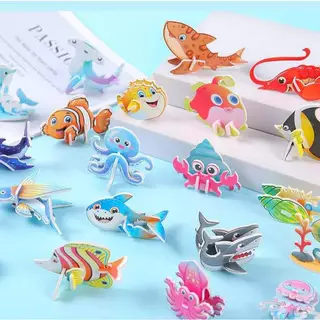 (พร้อมส่งจากไทย) จิ๊กซอว์ 3D ของเล่นฝึกสมาธิ เสริมพัฒนาการ แมลง สัตว์ ไดโนเสาร์ เครื่องบิน ยานพาหนะ สัตว์ทะเล อักษร A-Z