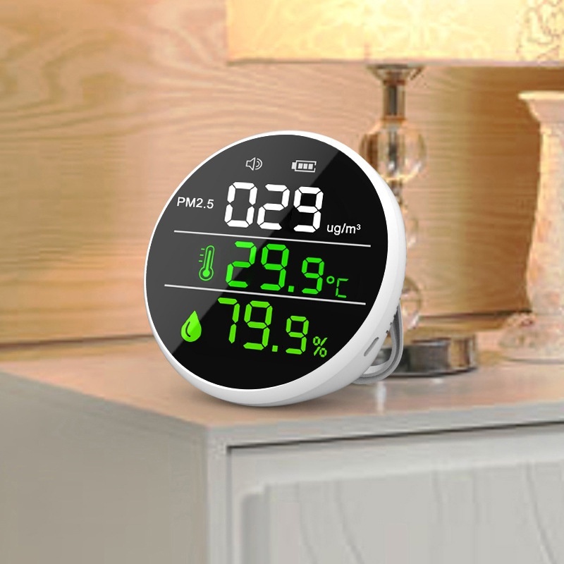 DITU  PM2.5 เครื่องวัดฝุ่น หน้าจอ LED พร้อมหน้าจออุณหภูมิ และความชื้น