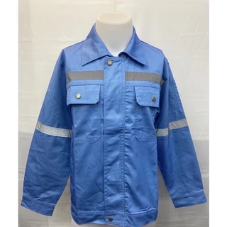(พร้อมส่ง) เสื้อช็อปโทนเดียวมีแถบสะท้อนแสง ใส่สบายไม่อึดอัดแน่นอน (S-4XL)