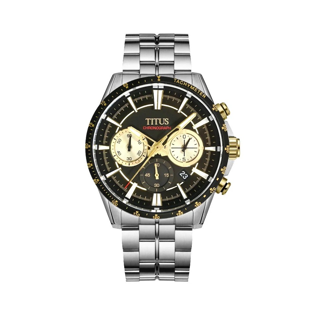 Solvil et Titus (โซวิล เอ ติตัส) นาฬิกาผู้ชาย Saber โครโนกราฟ ควอตซ์ สเตนเลส 44.2มม. (W06-03347-001)