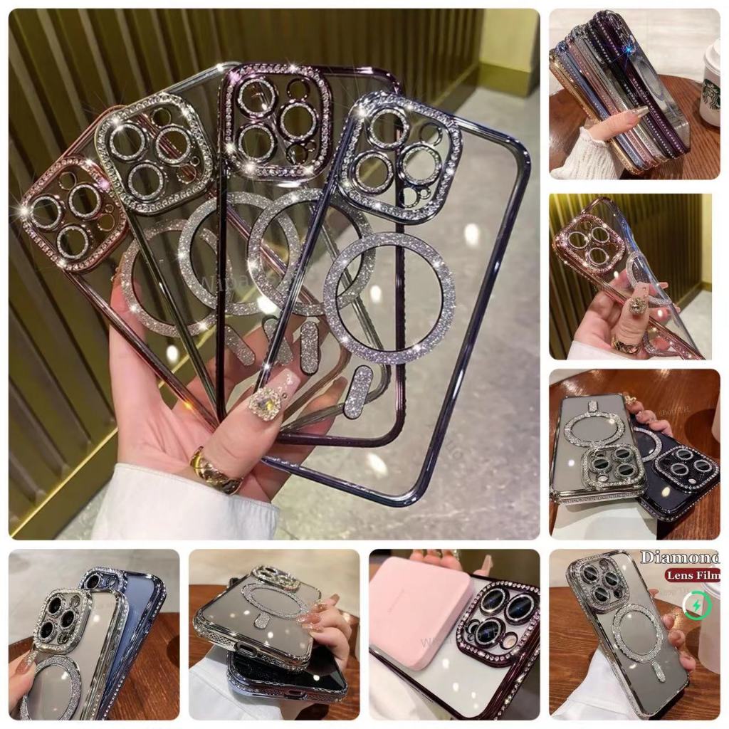 พร้อมส่งจากไทย เร็ว1-2วัน Case เคสโทรศัพท์ i16 i16plus i16promax i16pro ขอบเพชร ชาร์จได้