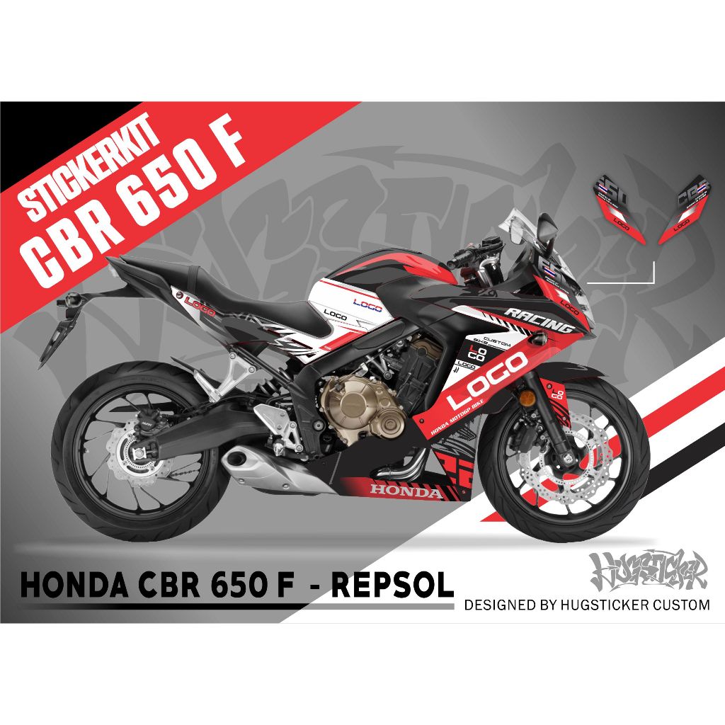 Hugsticker สติ๊กเกอร์ติดรถ สติ๊กเกอร์ CBR650F ลาย Repsol