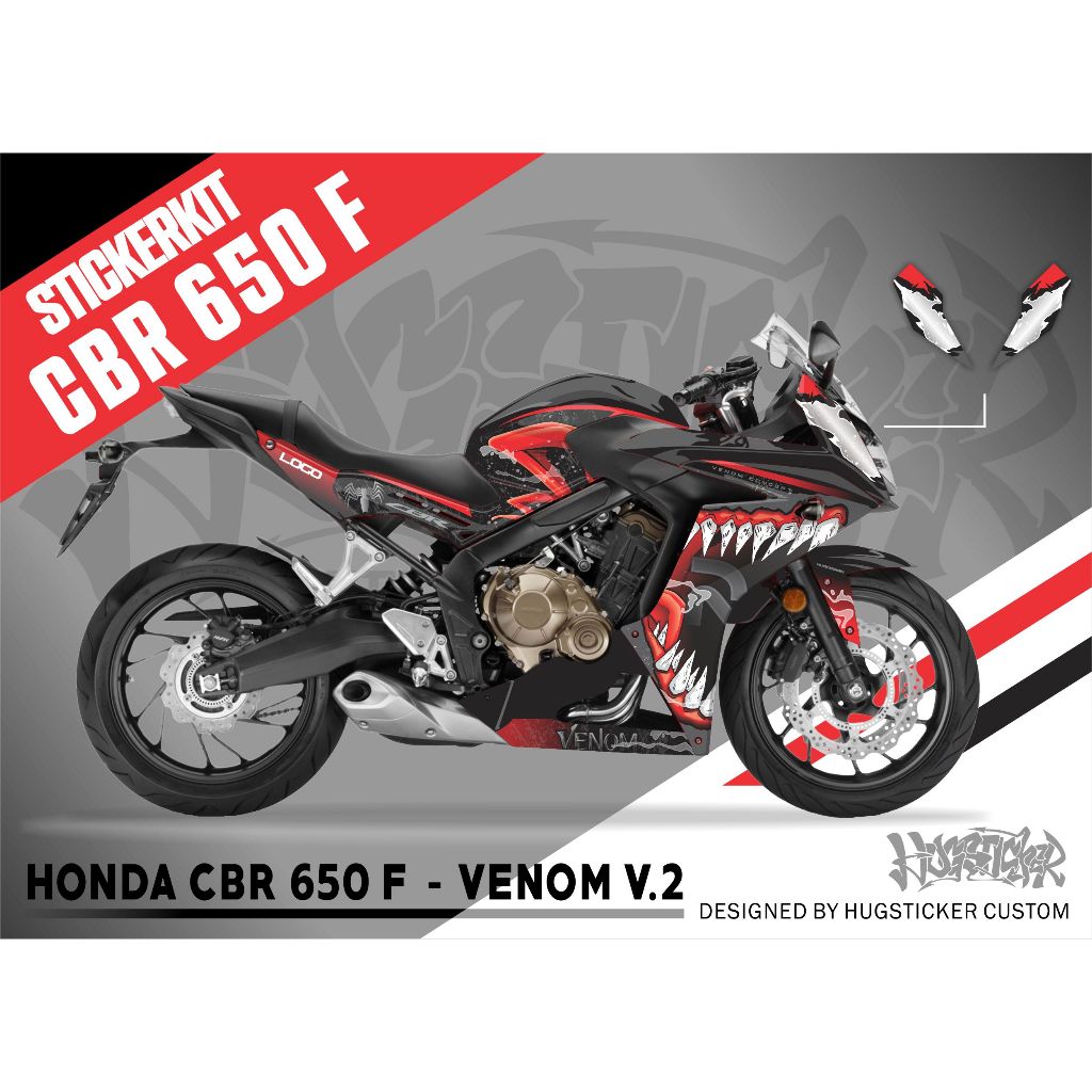 Hugsticker สติ๊กเกอร์ CBR650F ลายเวน่อม (Venom V.2)