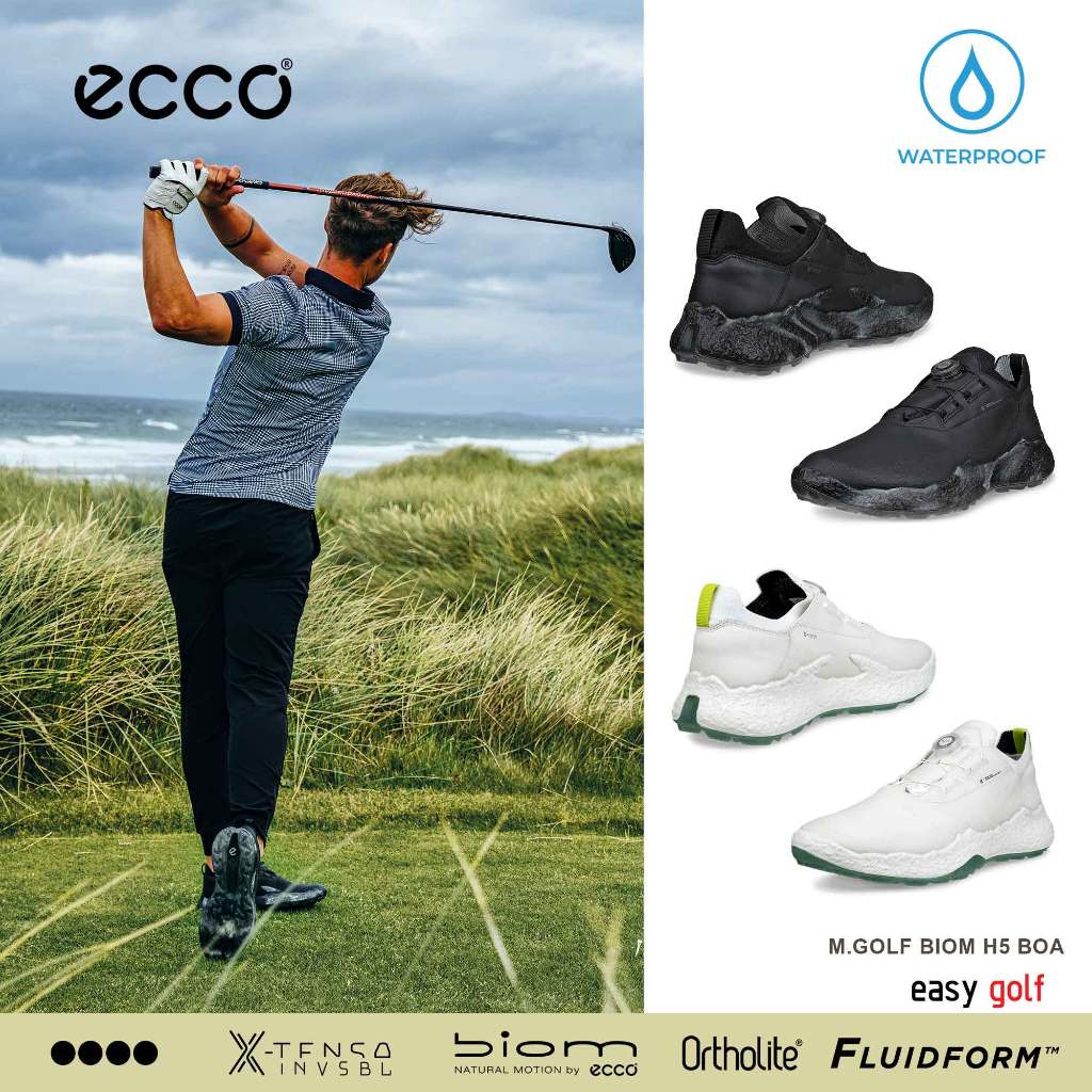 ECCO BIOM H5 BOA MEN ECCO GOLF GOLF SHOES รองเท้ากีฬากอล์ฟผู้ชาย SS25