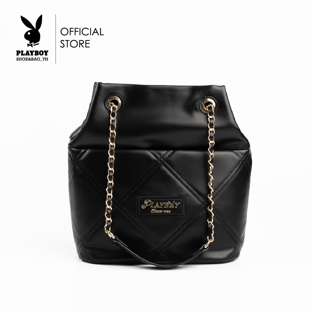 PLAYBOY รุ่น Amber Bag กระเป่าสะพายข้างผู้หญิง รหัส ST-B251PB607 ดีไซน์ทรง Bucket หนังบุนวม มี 3 สี