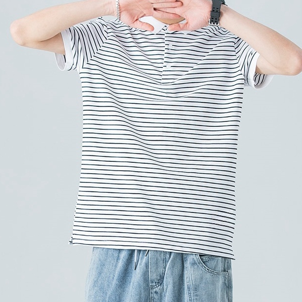 CLIFF เสื้อโปโลผู้ชาย ลาย สื้อคอปก แฟชั่น ชุดคู่รัก เรียบง่าย หล่อ ราคา ถูกที่สุด ดีลบีเคเค แกลเลอรีภาพที่ 4