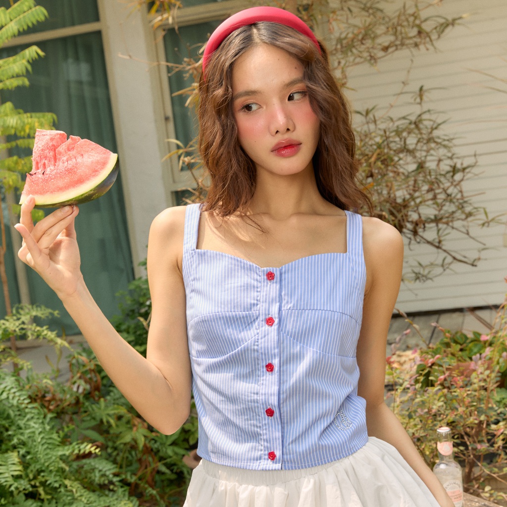 DAILYLOOK.SM --- Shimmer top เสื้อสายเดี่ยวผ้าลายทาง - รูปที่ 3