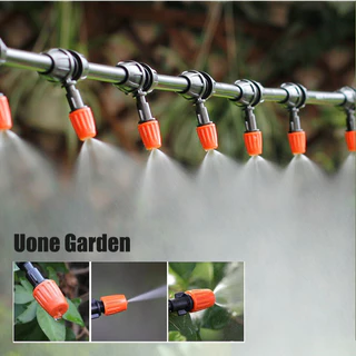 W110 หัวพ่นหมอกสีส้มแบบปรับละอองน้ำ พร้อมสายไมโคร15-25เมตร แบบแยกสองทางหัวพ่นหมอก ลดฝุ่นpm2.5