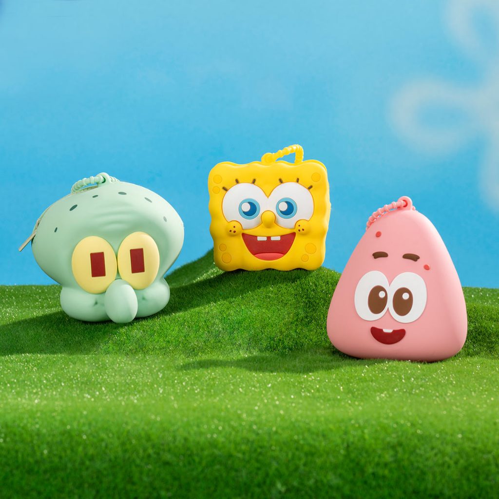 (พร้อมส่ง)กระเป๋าหูฟัง พวงกุญแจ เคส SpongeBob SquarePants-Bikini Bottom Storage Bag ป๊อปมาร์ท