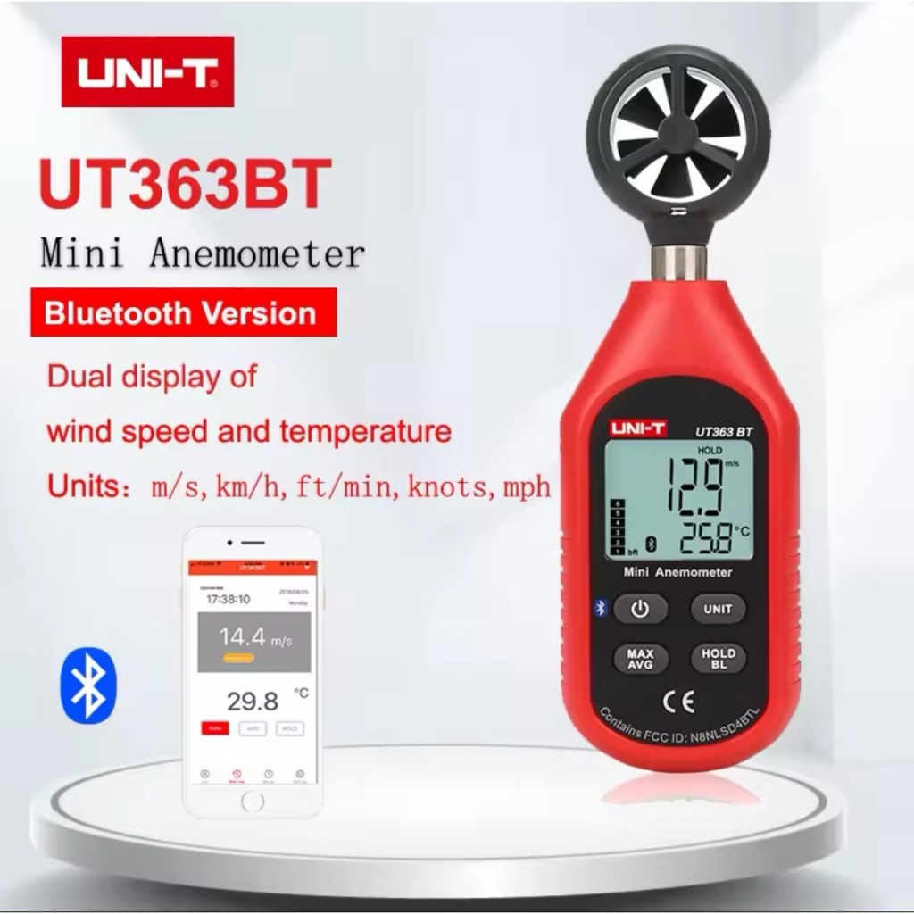 UNI-T UT363/UT363BT เครื่องวัดความเร็วลม คุณภาพดี ราคาประหยัด ขนาดกะทัดรัด
