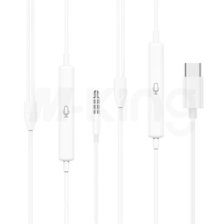 HOCO รุ่น M101 หูฟังแบบมีสายหัว Type-C/Aux3.5MM สำหรับAndroid Stereo Sound Small Talk เสียงดี มีไมค์ในตัว
