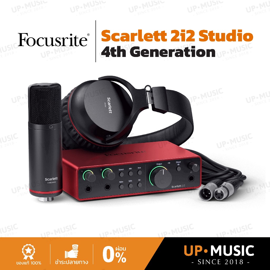 ชุดออดิโออินเตอร์เฟส Focusrite Scarlett 2i2 Studio 4th Generation | Audio Interface