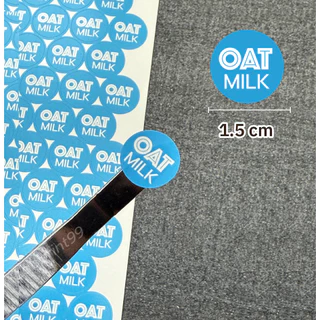 สติ๊กเกอร์ กันน้ำดวงเล็ก OAT MILK แผ่นละ 104 ดวง