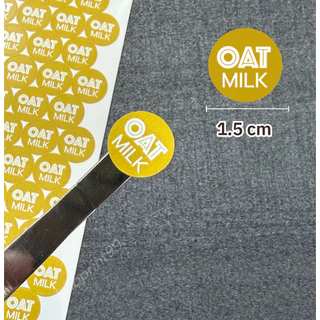 สติ๊กเกอร์ กันน้ำดวงเล็ก OAT MILK แผ่นละ 104 ดวง