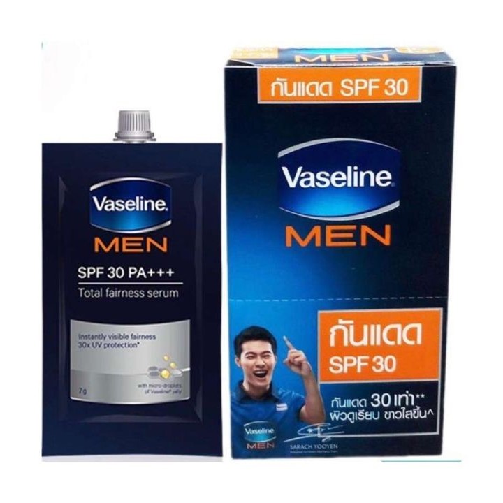 Vaseline Men SPF 30 PA+++ Total Fairness Serum วาสลีน เม็น เซรั่ม มอยส์เจอร์ไรเซอร์ 7g. x 6ซอง