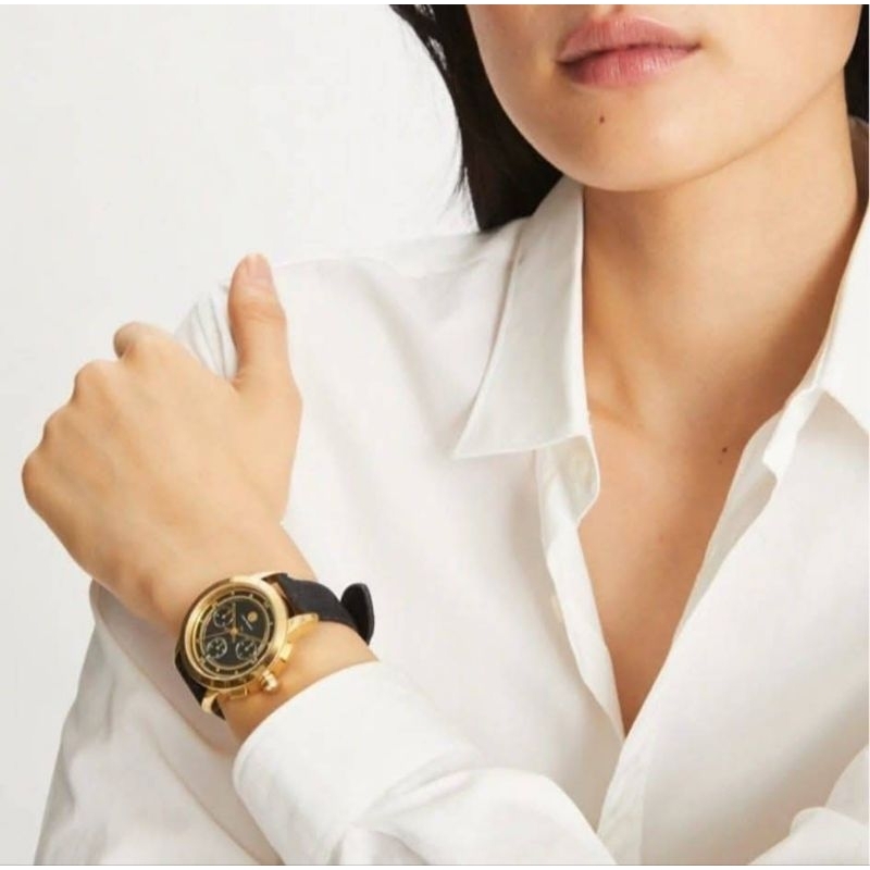 รอบถูกสุด แท้100% Tory Burch T Monogram Chronograph TBW1055