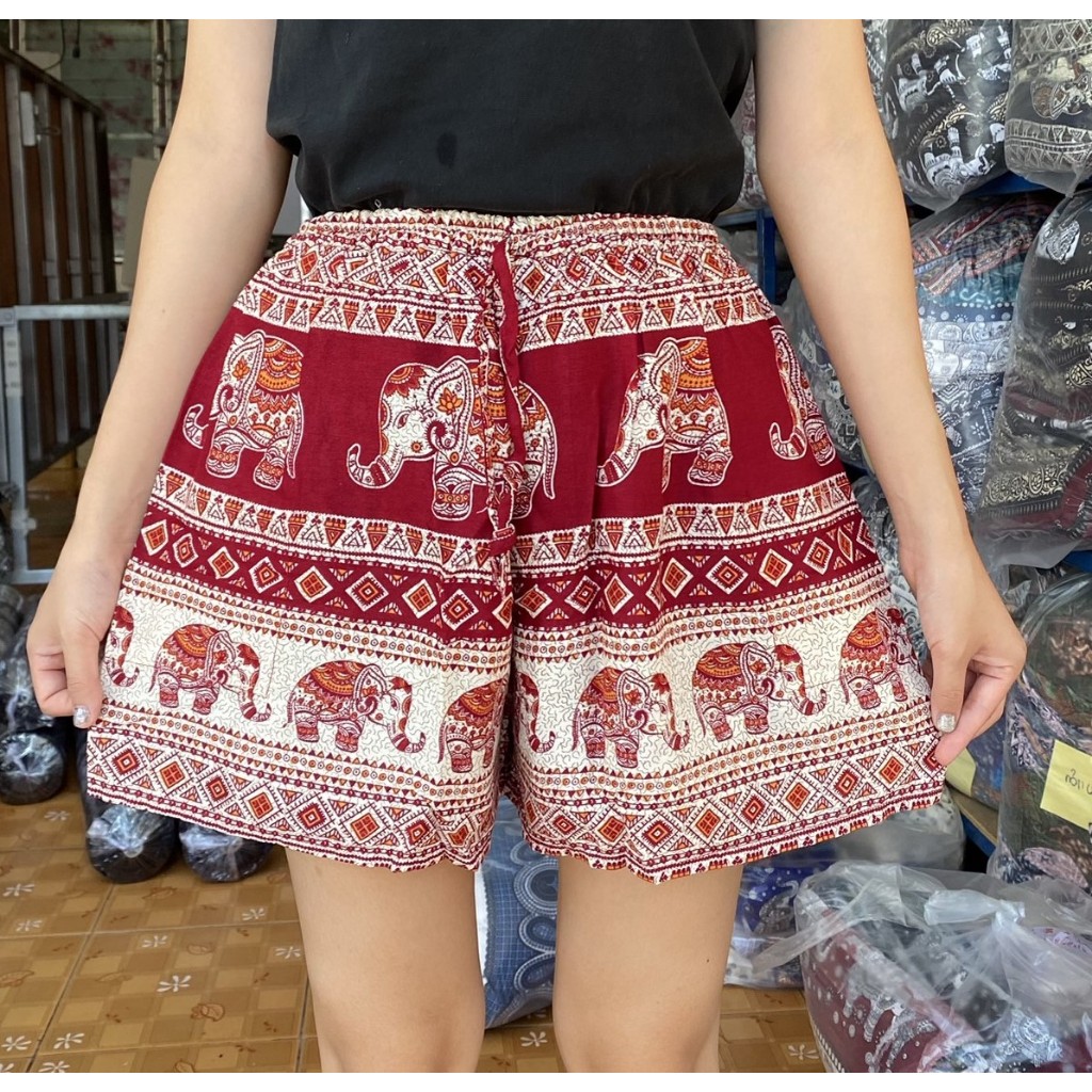 กางเกงขาสั้น กางเกงลายช้าง Elephant pants Thai pants Shorts - รูปที่ 4