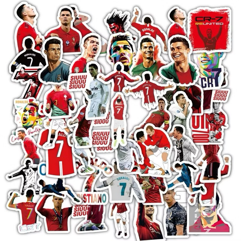 สติ๊กเกอร์ Ronaldo 64 โรนัลโด้ 60ชิ้น Real Madrid cr7 ฟุตบอล มาดริด แมนยู บาร์ซ่า บาซ่า ronaldo live