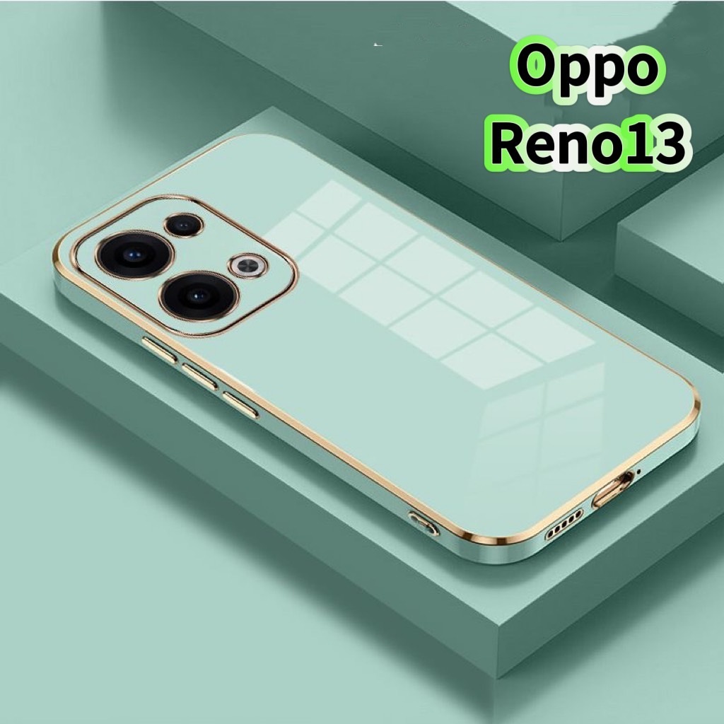 เคส Reno13F Reno13 เคส TPU ขอบทอง แบบนิ่ม สำหรับรุ่น OPPO Reno13F Reno13 เคสฝาหลัง สีสวย น่ารัก