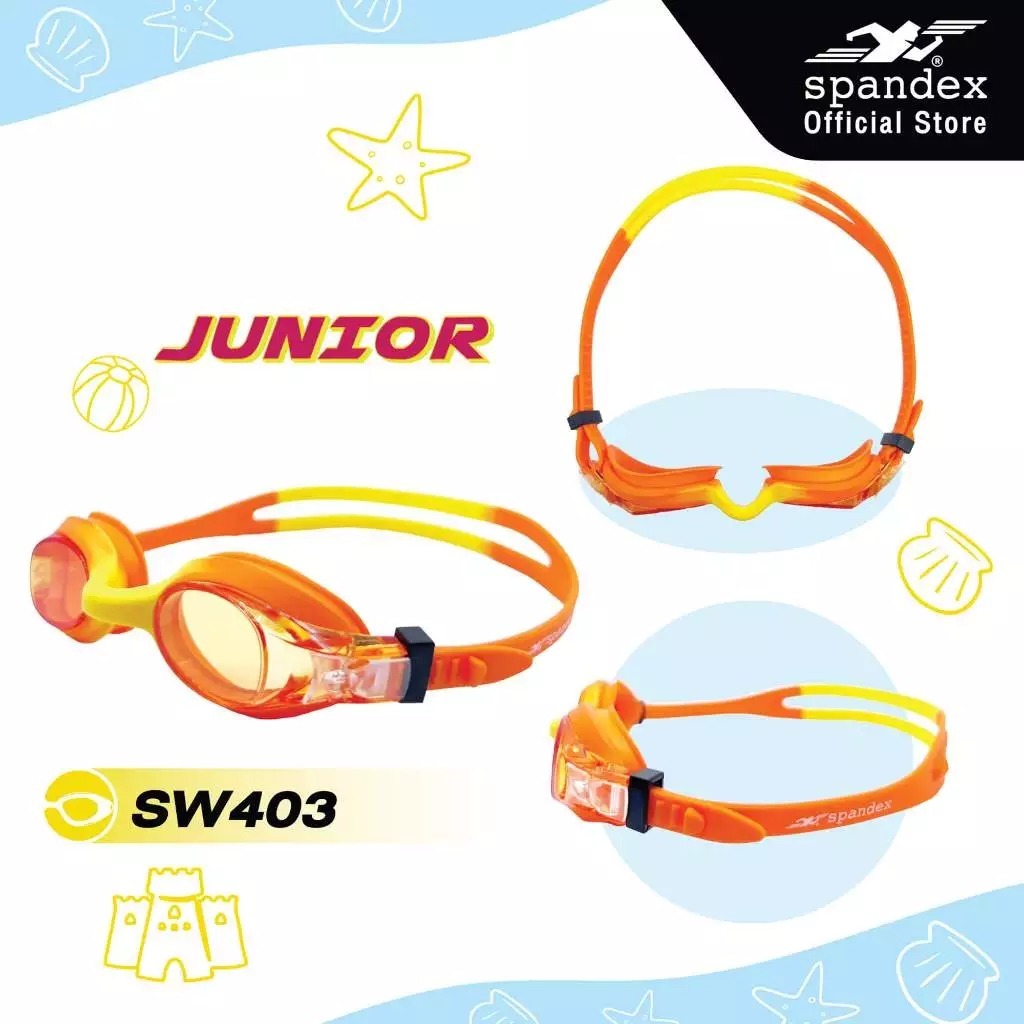 แว่นตาว่ายน้ำเด็ก Spandex kids  แว่นเลนส์สี สายปรับง่าย เลนส์กันฝ้า แถมฟรี!! ที่อุดหู SW403 ราคา ถูกที่สุด ดีลบีเคเค แกลเลอรีภาพที่ 8