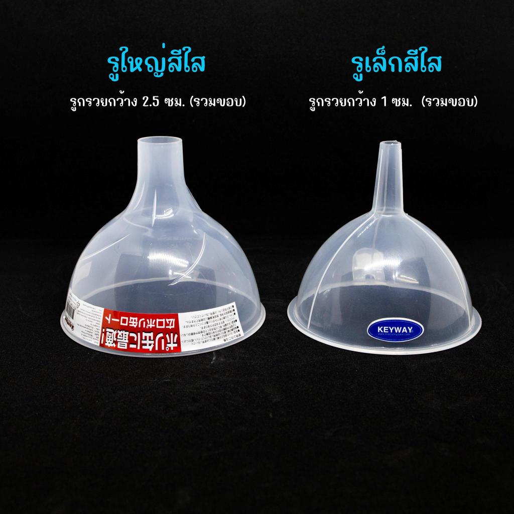 กรวยพลาสติก Keyway แบบรูเล็กและรูใหญ่ ผลิตจากพลาสติกเกรดA มีรูสำหรับแขวน