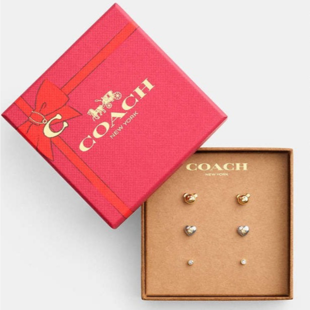 Teddy Bear Heart Stud Earrings Set แท้ 💯%