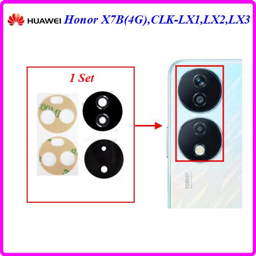 ชุดกระจกเลนส์กล้อง Huawei Honor X7V(4G),CLK-LX1,CLK-LX2,CLK-LX3(1 Set)