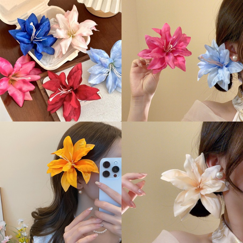 🌼พร้อมส่งจากไทย🌼AD-02กิ๊บติดผมดอกไม้ใส่เที่ยวทะเลสไตล์ฤดูร้อน กิ๊บติดผมดอกไม้