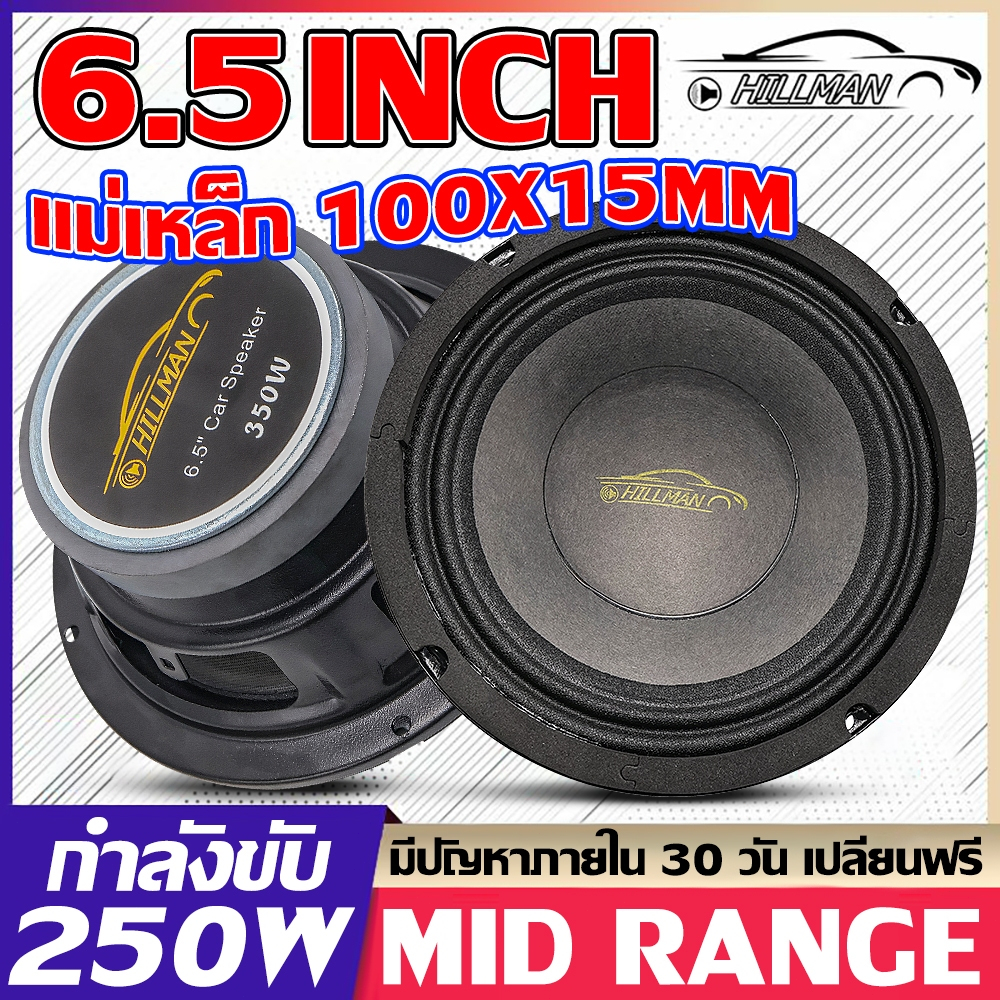HILMAM ลำโพงรถยนต์/ลำโพงบ้าน ซับวูฟเฟอร์ขนาด 6.5 นิ้ว รองรับกำลังลำโพงรถยนต์สูงสุด 250W วูฟเฟอร์ทรงกรวยรถยนต์เคฟล่าร์