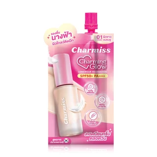 1 กล่อง 6 ซอง รองพื้นนางฟ้า [แบบซอง] Charmiss Charming Glow Longwear Foundation SPF50+ PA++++ รองพื้นงานผิว