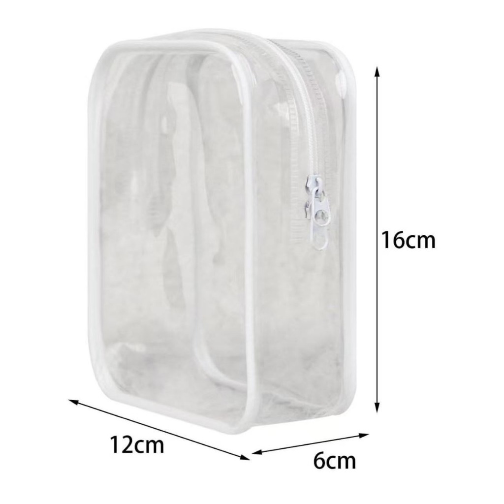 กระเป๋าใสใส่เครื่องสำอาง กระเป๋ากันน้ำ มีตะขอห้อยพกพาได้ กระเป๋าพลาสติก กระเป๋าใส่ของจิปาถะ แบบใสมองเห็นสะดวก - รูปที่ 5