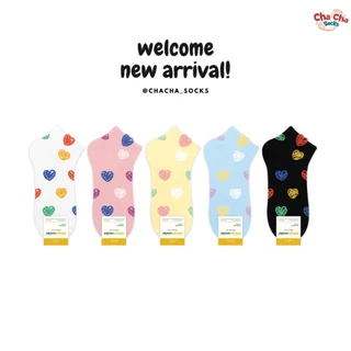 Chacha socks - ถุงเท้าข้อสั้น Heart Beam middle socks แบรนด์ kikiya นำเข้าจากเกาหลี