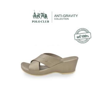 POLO CLUB รองเท้าแตะแบบสวม รุ่น AG-2798 สีพิวเตอร์ | รองเท้าแตะผู้หญิง สูง 2 นิ้ว