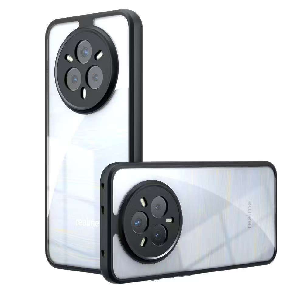 realme 14 Pro Plus(พร้อมส่งในไทย)เคสกันกระแทกขอบสีหลังใสOPPO Realme 14X/Realme 14Pro/Realme 14 Pro+ต