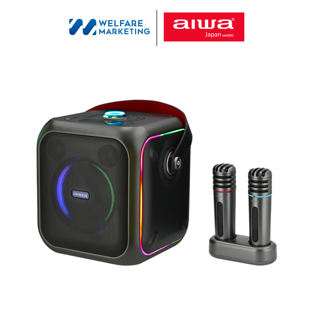 [ผ่อน 0%] AIWA AW-B200K Karaoke Bluetooth Speaker ลำโพงบลูทูธพกพาคาราโอเกะ