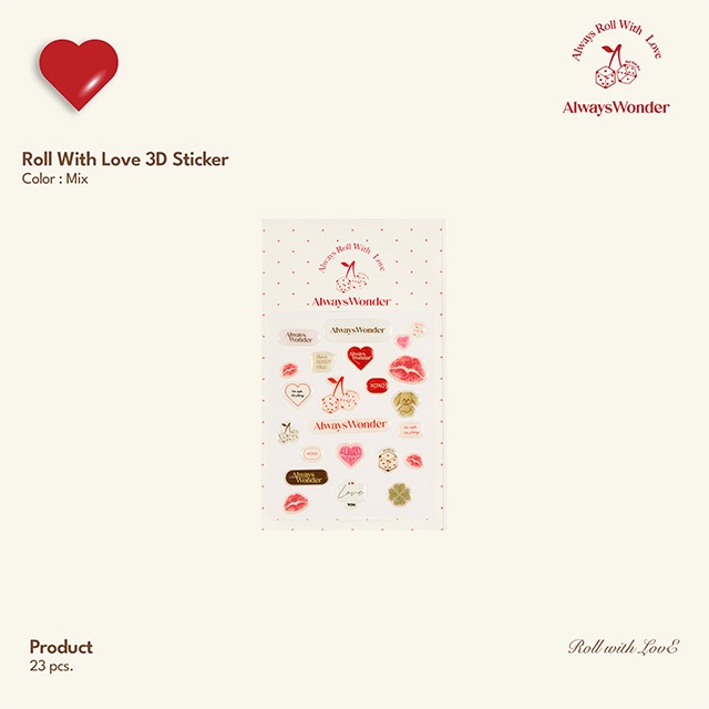 AlwaysWonder | 'Roll with Love' 3D Sticker